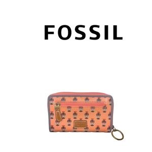 Fossil Owl Print Zip Around Wallet